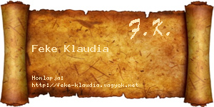 Feke Klaudia névjegykártya